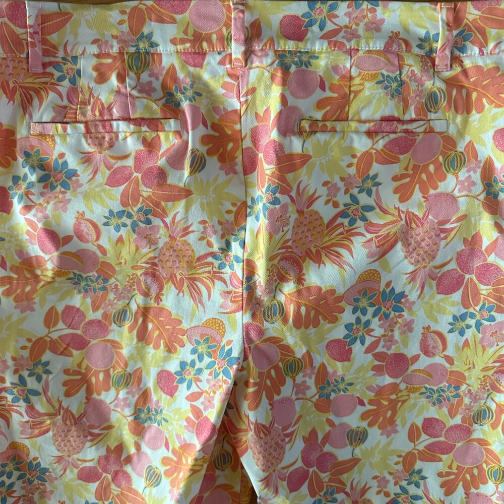 Talbot's Perfect Crop Pants Fruit & Flowers Size 12 - Picture 5 of 16
